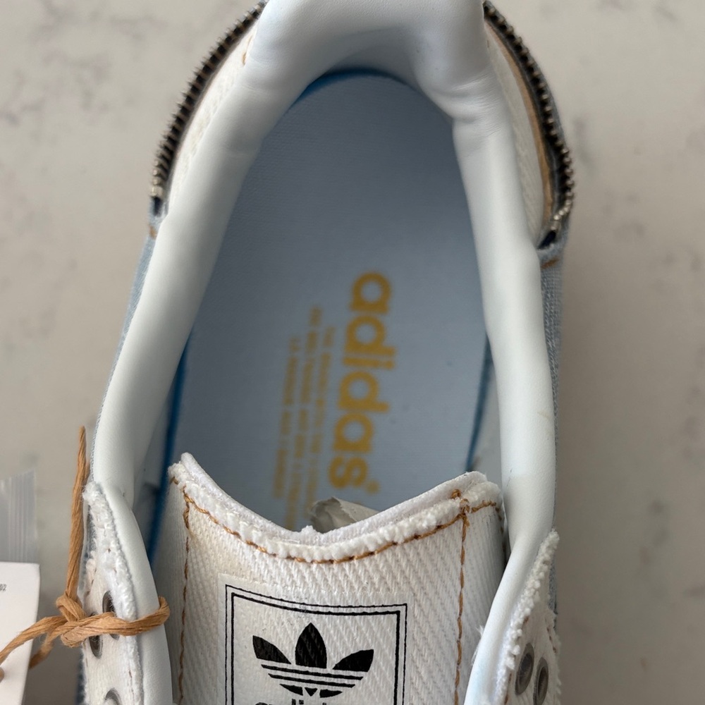 Adidas Denim and White Striped Sneakers Brand New - Picture 3 of 6